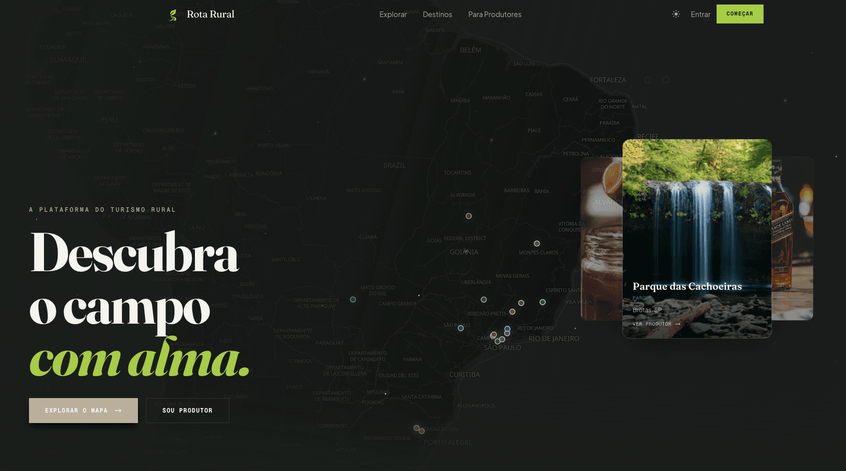 Imagem principal da plataforma Rota Rural